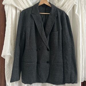 Z Zegna Charcoal Double-Breasted Blazer
